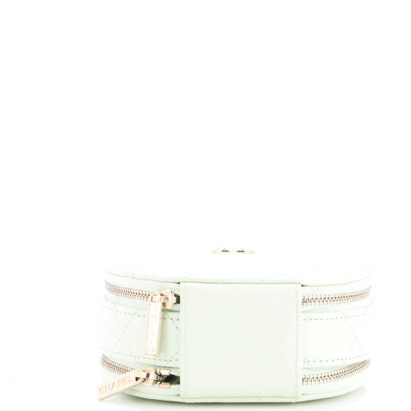 Chanel Small Handle with Care Round Vanity Case with Chain Quilted Caviar - Picture 4 of 5